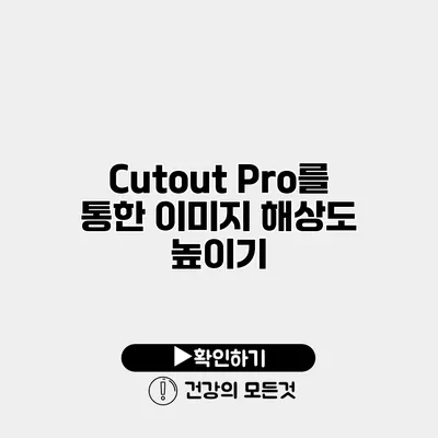 Cutout Pro를 통한 이미지 해상도 높이기