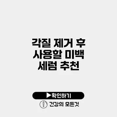각질 제거 후 사용할 미백 세럼 추천