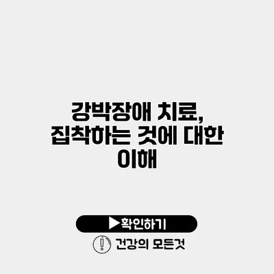 강박장애 치료, 집착하는 것에 대한 이해