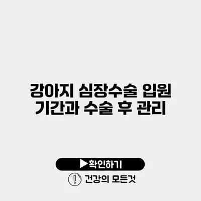 강아지 심장수술 입원 기간과 수술 후 관리