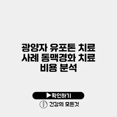 광양자 유포톤 치료 사례 동맥경화 치료 비용 분석