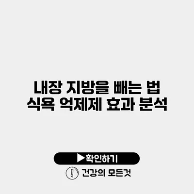 내장 지방을 빼는 법 식욕 억제제 효과 분석