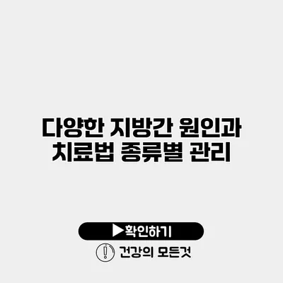 다양한 지방간 원인과 치료법 종류별 관리