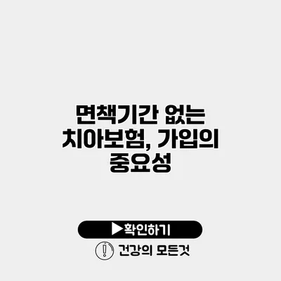 면책기간 없는 치아보험, 가입의 중요성