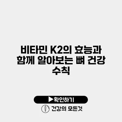 비타민 K2의 효능과 함께 알아보는 뼈 건강 수칙