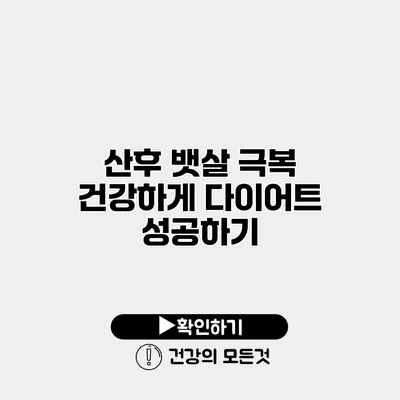 산후 뱃살 극복 건강하게 다이어트 성공하기