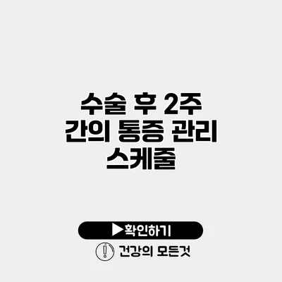 수술 후 2주 간의 통증 관리 스케줄