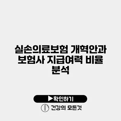 실손의료보험 개혁안과 보험사 지급여력 비율 분석