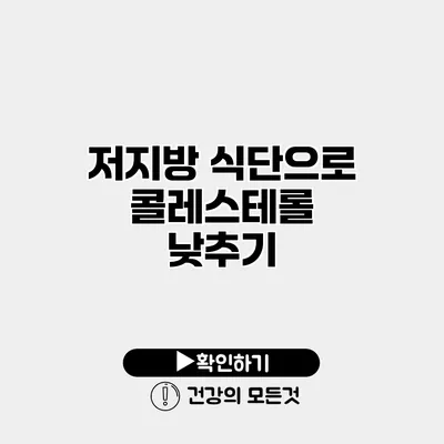 저지방 식단으로 콜레스테롤 낮추기