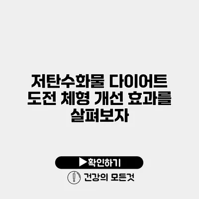 저탄수화물 다이어트 도전 체형 개선 효과를 살펴보자