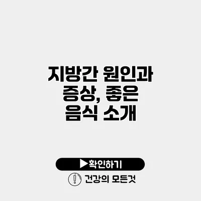 지방간 원인과 증상, 좋은 음식 소개