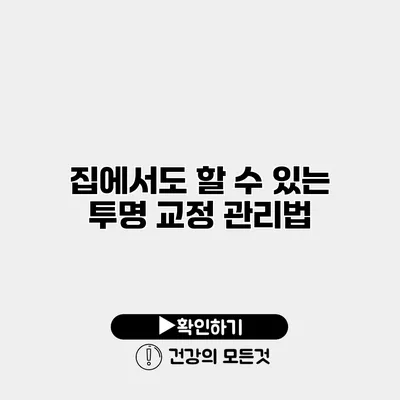 집에서도 할 수 있는 투명 교정 관리법