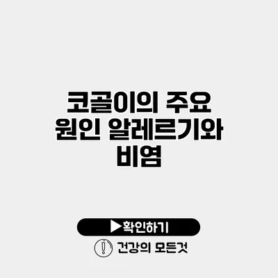 코골이의 주요 원인 알레르기와 비염
