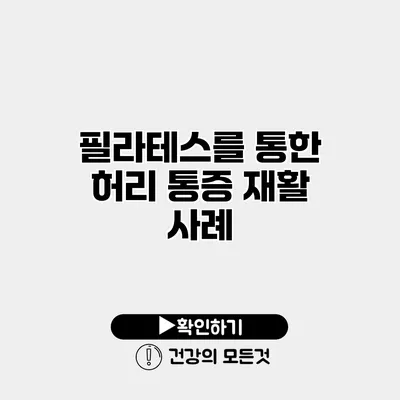 필라테스를 통한 허리 통증 재활 사례