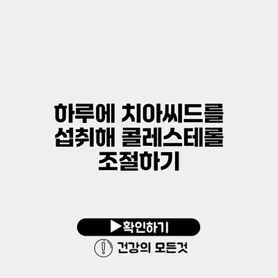 하루에 치아씨드를 섭취해 콜레스테롤 조절하기