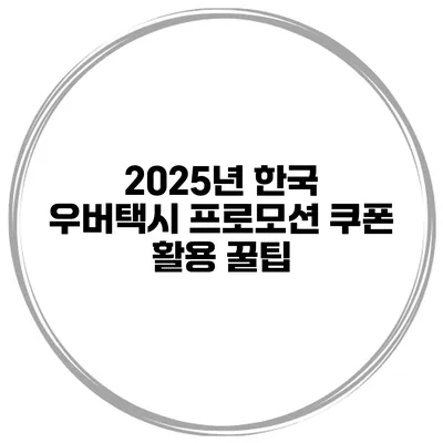 2025년 한국 우버택시 프로모션 쿠폰 활용 꿀팁