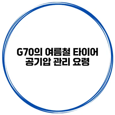 G70의 여름철 타이어 공기압 관리 요령