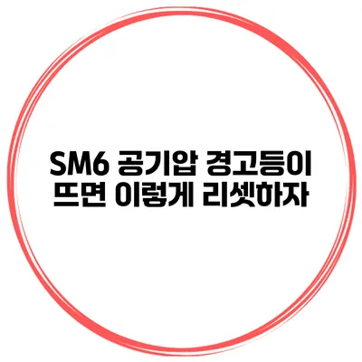 SM6 공기압 경고등이 뜨면 이렇게 리셋하자