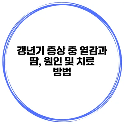 갱년기 증상 중 열감과 땀, 원인 및 치료 방법