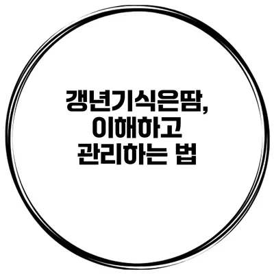 갱년기식은땀, 이해하고 관리하는 법