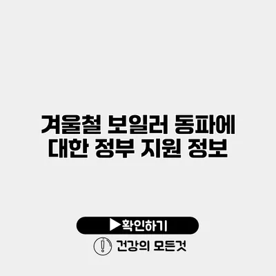 겨울철 보일러 동파에 대한 정부 지원 정보