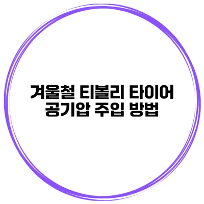 겨울철 티볼리 타이어 공기압 주입 방법