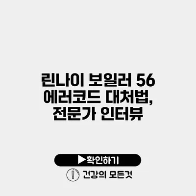 린나이 보일러 56 에러코드 대처법, 전문가 인터뷰