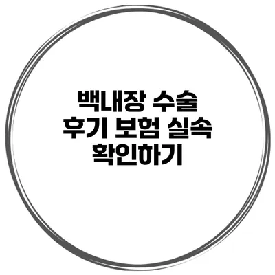 백내장 수술 후기 보험 실속 확인하기
