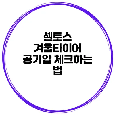 셀토스 겨울타이어 공기압 체크하는 법