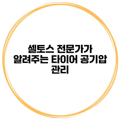 셀토스 전문가가 알려주는 타이어 공기압 관리
