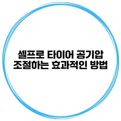 셀프로 타이어 공기압 조절하는 효과적인 방법