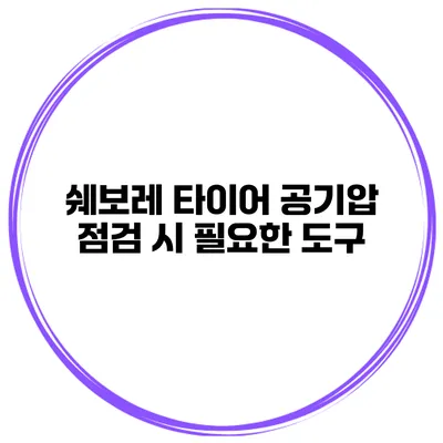 쉐보레 타이어 공기압 점검 시 필요한 도구