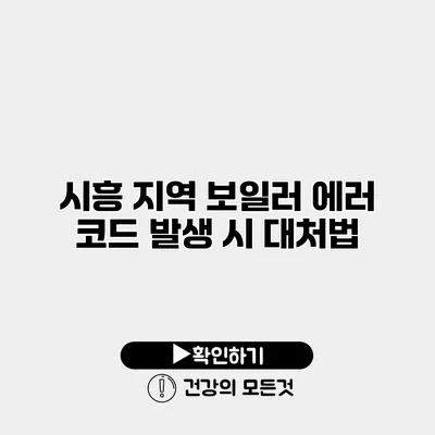 시흥 지역 보일러 에러 코드 발생 시 대처법