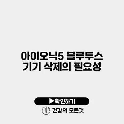 아이오닉5 블루투스 기기 삭제의 필요성