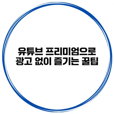 유튜브 프리미엄으로 광고 없이 즐기는 꿀팁