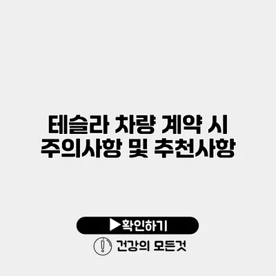 테슬라 차량 계약 시 주의사항 및 추천사항